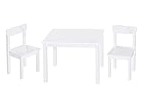 roba-kids Set de Mesa y Dos sillas de Juego con Decoraciones de Estrellas, Color Blanco Baumann 450017D190