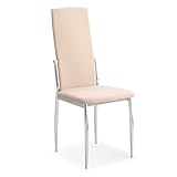 Pack 6 sillas de Comedor, salón o Cocina, Silla Acabado en Tela Jarama Color Beige, Modelo Sakura, Medidas: 43 cm (Ancho) x 53 cm (Largo) x 110...