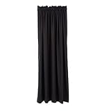 Amazon Basics - Cortinas opacas con aislamiento térmico y alzapaños, 1 unidad, 135 x 244 cm, Negro