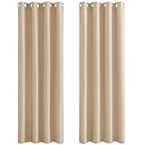 PONY DANCE Cortina 240 Alto Cortinas Opacas 2 Piezas Cortinas Termicas Aislantes Frio y Calor Cortinas para Ventanas Salon, 140x240 CM, Beige...