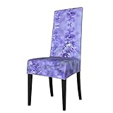 Cubierta de protección de flores de color lavanda púrpura para respaldo de silla de comedor: suave, cómodo. Altura: 18-22 pulgadas. Longitud:...