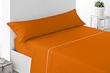 Energy Colors Textil - Hogar Juego SÁBANAS DE Verano Lisas (3 Piezas) para Cama Grande de 150 x 190/200 cm (LIQUIDACIÓN) (Naranja/Marrón)