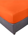 Miracle Home Ajustable Elástica - Sábana Bajera, Cama 135, Naranja