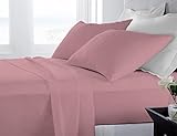 Banzaii Juego de Sábanas para Cama y Funda de Almohada Algodón Cama de 80 a 90 cm Rosa