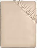 Utopia Bedding Sabana Bajera 135x190 - Beige - Bolsillo Profundo - Microfibra Cepillada (Cama 135)