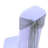 SINSSOWL 100 cintas de organza, funda de silla, lazos de boda, decoración de ceremonia, fiesta de evento, cumpleaños, 17 x 275 cm, 22 colores...