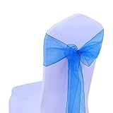 SINSSOWL 25 cintas de organza, funda de silla, nudos de boda, decoración de ceremonia, fiesta de evento, cumpleaños, 17 x 275 cm, 22 colores...