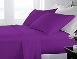 Banzaii Juego de Sábanas para Cama y Funda de Almohada Algodón Cama de 80 a 90 cm Violeta