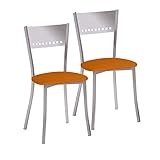 ASTIMESA SCOBNA Dos sillas de Cocina, Metal, Naranja, Altura de Asiento 45 cms