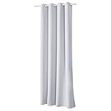 WOLTU Cortinas para Cortinas Opacas con Ojales Pesadas Cortinas Oscuras 135x245 cm, 1 Pieza Color Gris Perla