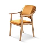 SUENOSZZZ - Silla Altea de Madera de Haya, Polipiel Color Mostaza. Sillas para Comedor/Salon/habitacion | Silla geriatrica | Silla Madera |...