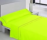 ADP Home - Juego de Sábanas en Microfibra Cepillada, Bajera Ajustable, Encimera, Funda/s de Almohada (Cama de 150 CM, Pistacho/Chocolate)