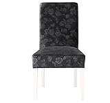 FABIVA Funda for Silla de Punto con Relieve 3D de Terciopelo de Zorro Plateado, Funda for Silla de Mesa de Comedor, Funda for Taburete Supersuave...