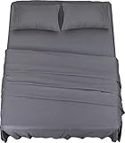 Utopia Bedding Juego Sábanas de Cama - Microfibra Cepillada - Sábanas y Fundas de Almohada (Cama 150, Gris)