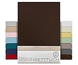 BEAUTEX Sábana bajera ajustable de algodón, tejido de punto de primera calidad, 160 g/m², tamaño y color a elegir (Boxspring - 90 x 200 x 45...