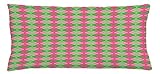 ABAKUHAUS Abstracto Funda para Almohada, Elementos inspirados Argyle, Material Lavable con Cremallera Colores No Destiñen, 90 x 40 cm, Rosa...