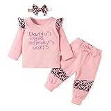 Bisagra Tope Conjunto de Ropa de 2 uds para niñas pequeñas y bebés, Camisetas con Estampado de y Letras, Camisas con Pantalones con, Trajes...