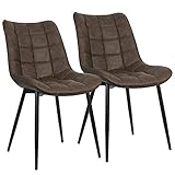 WOLTU Pack de 2 Sillas de Comedor Asiento de Cuero Artificial Silla Diseño Silla Tapizada Estructura Metálica Sillón con Respaldo Silla de...