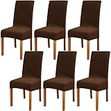 Leeyunbee 6 Piezas Fundas de Sillas de Comedor, Elásticas y Modernas Funda Asiento Silla, Desmontables Lavables Cubiertas para Sillas para...