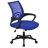 Yaheetech Silla de Oficina Giratoria Ergonómica Silla para Despacho Estudio Ailla Azul