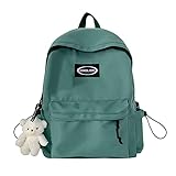 IQYU Mujer manera simple un hombro Crossbody doble uso mochila con estampado floral bordado mochilas con silla, Verde-d., Talla única