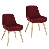 Lestarain 2X Sillas de Comedor Dining Chairs Sillas Tapizadas Paquete de 2 Sillas Cocina Nórdicas Terciopelo Sillas Bar Metal Silla de Oficina...