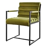 Damiware Tony - Silla de diseño, silla de comedor, silla de oficina con funda de tela, color verde oliva