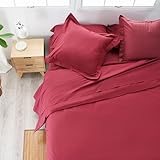 LA MALLORQUINA Sábana Encimera Algodón - Basic Granate (Cama 180 o 200 cm - 270x270 cm - Granate) 100% Algodón 144 Hilos | Transpirable e...