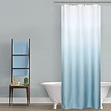 Cortinas de ducha de color gris pizarra para baño, cortina de ducha pequeña con juego de ganchos, 36 x 72 pulgadas, azul pálido