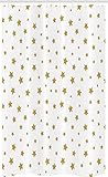 ABAKUHAUS Estrella Cortina para baño, Modelo de Estrellas Amarillas, Tela con Estampa Digital Apta Lavadora Incluye Ganchos, 120 x 180 cm,...