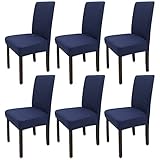 Leeyunbee 6 Piezas Fundas de Sillas de Comedor, Elásticas y Modernas Funda Asiento Silla, Desmontables Lavables Cubiertas para Sillas para...