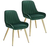 Lestarain 2X Sillas de Comedor Dining Chairs Sillas Tapizadas Paquete de 2 Sillas Cocina Nórdicas Terciopelo Sillas Bar Metal Silla de Oficina...