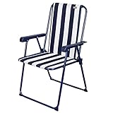 AKTIVE 62614 - Silla plegable fija, de jardín y playa, respaldo fijo, mide 53 x 47 x 85 cm, altura del asiento 38 cm, tacos antideslizantes,...