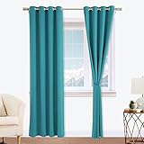 Viste tu hogar, Cortinas Opacas, 2 Piezas, con Ojales de Acero Inoxidable, Cortinas de Salón, Versátil, Polyester Aterciopelada, Ideal para...