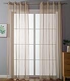 Gardinenbox 20332-cn2 - Juego de 2 Cortinas Transparentes con Ojales (245 x 140 cm), Color Beige