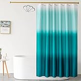 DeKeLaiFu Cortina de Ducha Textil Turquesa Azul-verde 180x180 Divertida Antimoho Cortina de Baño Bañera de Tela Impermeable con Gancho de Acero...