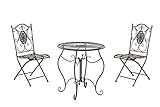 Conjunto de Mesa & 2 Sillas Plegables Aldeano I Juego de Mesa & Sillas para Jardín I Conjunto de Muebles de Jardín en Hierro Galvanizado I...