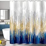 Cortinas De Ducha Mármol Cortina De Baño 180X180 Azul Cortinas De Baño Elegantes Modernas Impermeable Cortinas para Ducha Antimoho Poliéster...