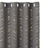 Amazon Brand - Umi Cortinas Salon Opaca de Dibujos Líneas con Ollaos 2 Piezas 140x240cm Gris Oscuro