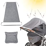 Wellxunk Protector Solar Para Cochecitos Con Protección Uv 50+ Y Función De Persiana Enrollable, Color Gris, 67 X 50 Cm