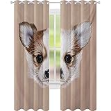 Cortinas de tratamiento de ventana, diseño de perrito, bonito amigo peludo, arte gráfico para mascotas, 52 x 95, cortinas de ventana para...