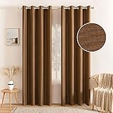 MIULEE 2 Unidades Cortinas de Lino para Ventana Semiopacas con Ojales Poliéster Color Sólido para Salón Dormitorio Cocina Doméstica Moderna...