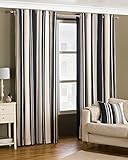 Riva Paoletti Broadway - Cortinas con Ojales (168 x 229 cm), Color Negro, Gris y Crema