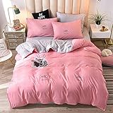 Treer Juego de Ropa de Cama con Funda de Edredón, Funda de Almohada y Sábana Nórdico Estilo Estampado 4 Piezas Juego de Ropa de Cama para...