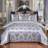 Juego de cama Jacquard Satén Europeo Retro Tótem Elegante Funda nórdica y Funda de almohada, Liso, Suave, Cómoda, Poliéster, Funda de...