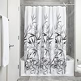 InterDesign Anzu Cortina de ducha | Cortina de baño lavable a máquina de 183 x 183 cm | Cortinas modernas con estampado floral para bañera o...