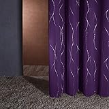 Deconovo Cortinas Salón Opacas Modernas Térmicas Aislante Decorativas con Ojales 2 Piezas 168x138cm Púrpura Oscuro