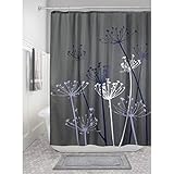 iDesign Thistle Cortina de baño, Cortinas para baño s de 183,0 cm x 183,0 cm, Cortina de ducha de tela suave lavable, Con estampado de flores,...