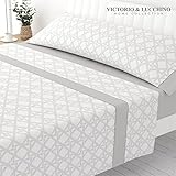 Victorio & Lucchino Juego de Sábanas Estampadas de Verano Algodón/Poliéster (Cama 90cm (1 Almohada), Alessia - Gris)