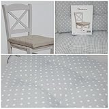 love Alfionapoli - Juego de 6 cojines para silla de cocina, color gris con lunares blancos, reversibles, 40 x 40 cm, grosor de 5 cm